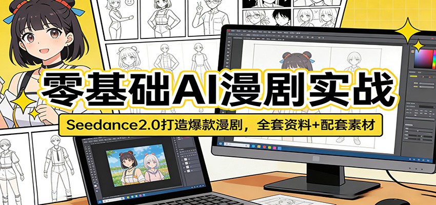 零基础AI漫剧实战：Seedance2.0打造爆款漫剧，全套资料+配套素材-千寻创业网