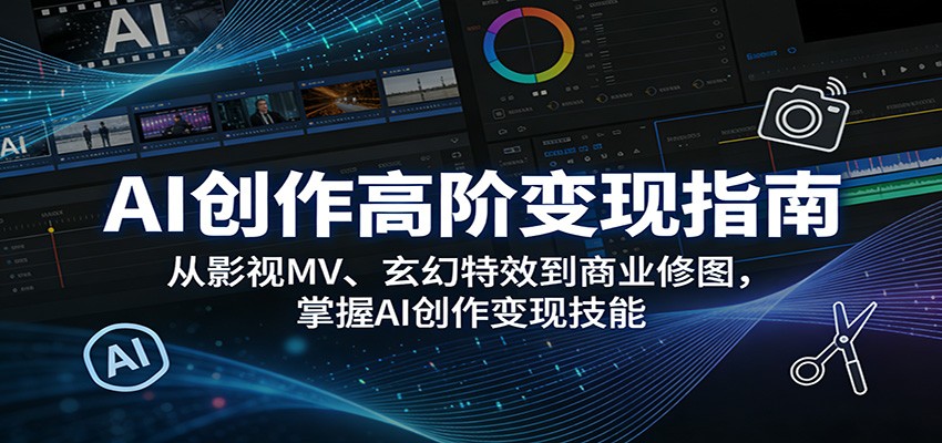 AI创作高阶变现指南：从影视MV、玄幻特效到商业修图，掌握AI创作变现技能-千寻创业网