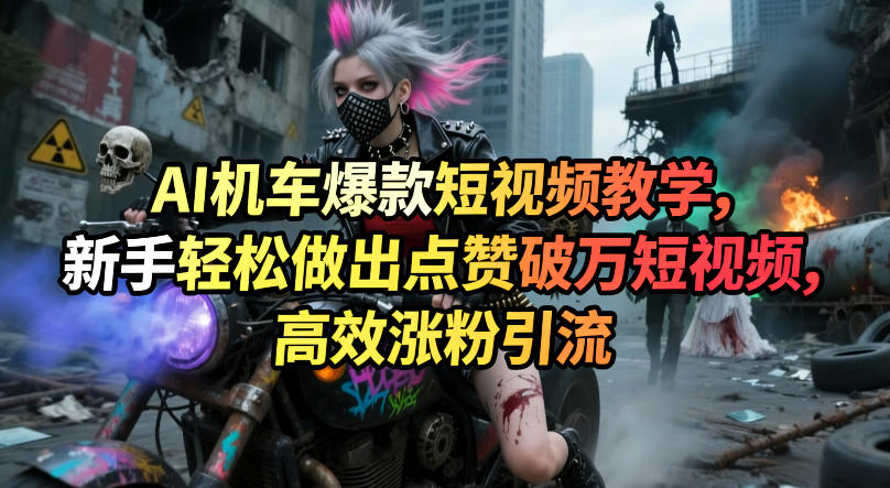 AI机车爆款短视频教学，新手轻松做出点赞破万短视频，高效涨粉引流-千寻创业网