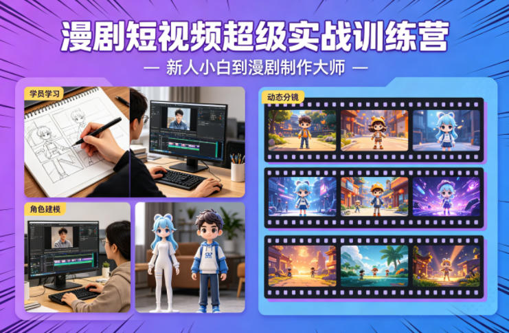 漫剧短视频超级实战训练营，新人小白到漫剧制作大师-千寻创业网