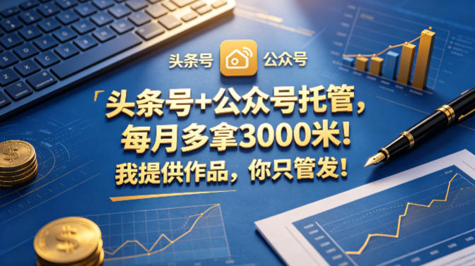 头条号+公众号托管，每月多拿3000米！我提供作品，你只管发！【揭秘】-千寻创业网