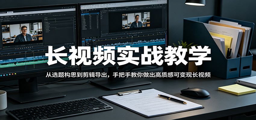长视频实战教学，从选题构思到剪辑导出，手把手教你做出高质感可变现长视频-千寻创业网