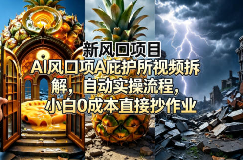 新风口项目AI庇护所视频拆解，自动实操流程，小白0成本直接抄作业-千寻创业网