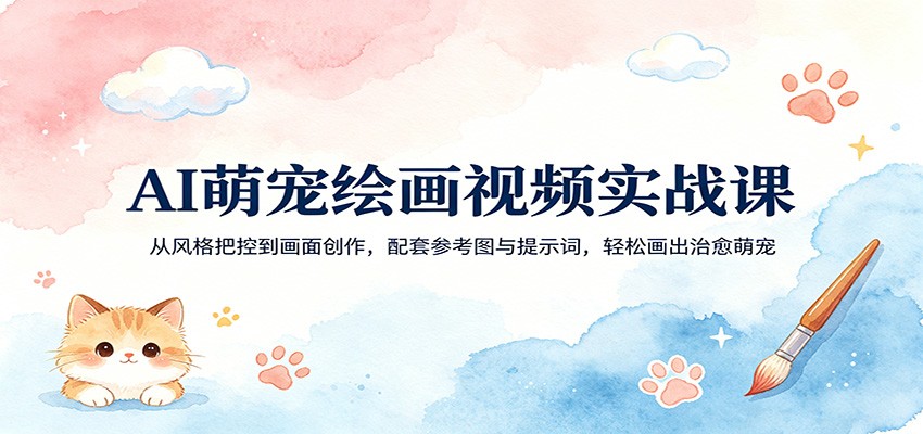 AI萌宠绘画视频实战课：从风格把控到画面创作，配套参考图与提示词，轻松画出治愈萌宠-千寻创业网
