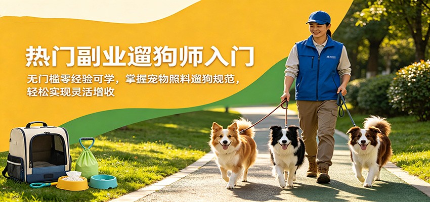 热门副业遛狗师入门，无门槛零经验可学，掌握宠物照料遛狗规范，轻松实现灵活增收-千寻创业网