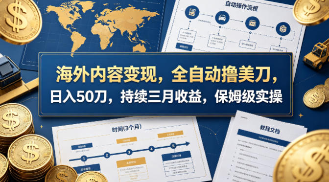 海外内容变现，全自动撸美刀，日入50刀，持续三月收益，保姆级实操【揭秘】-千寻创业网