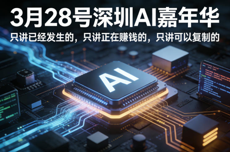 3月28号深圳AI嘉年华，只讲已经发生的，只讲正在賺钱的，只讲可以复制的-千寻创业网