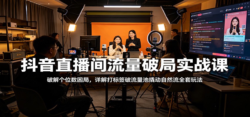 抖音直播间流量破局实战课：破解个位数困局，详解打标签破流量池撬动自然流全套玩法-千寻创业网