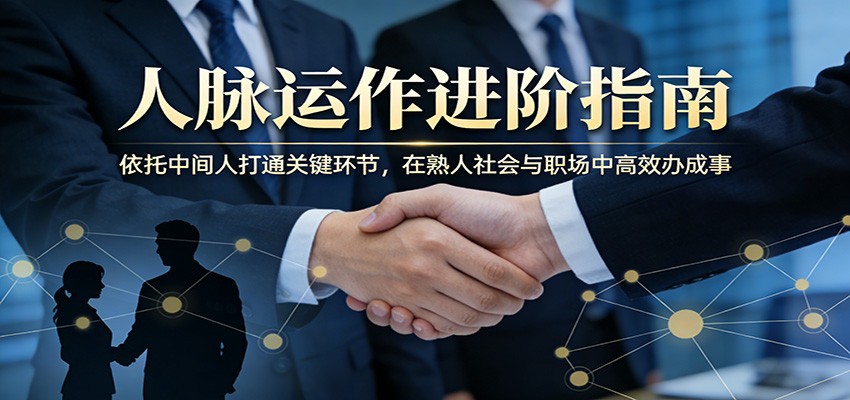 付费文章：人脉运作进阶指南，依托中间人打通关键环节，在熟人社会与职场中高效办成事-千寻创业网