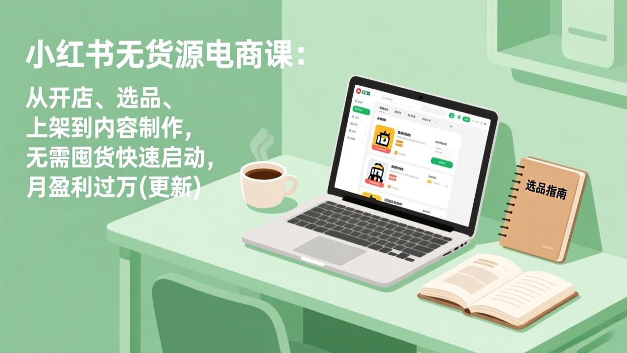 （19512期）小红书无货源电商课(7月更新)：从开店、选品、上架到内容制作，无需囤货快速启动，月盈利过万-千寻创业网