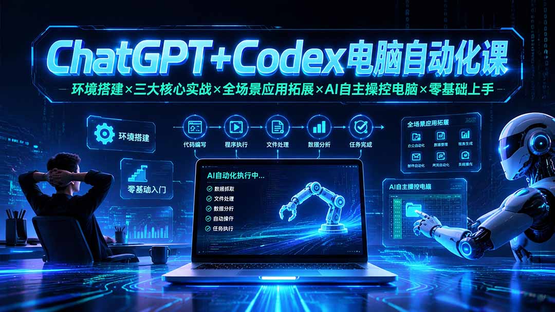 （19583期）ChatGPT+Codex电脑自动化课：环境搭建×三大核心实战×全场景应用拓展×AI自主操控电脑×零基础上手-千寻创业网