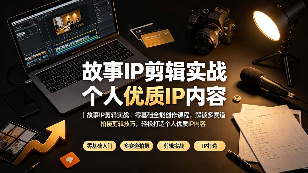 （19550期）故事IP剪辑实战｜零基础全能创作课程，解锁多赛道拍摄剪辑技巧，轻松打造个人优质IP内容-千寻创业网