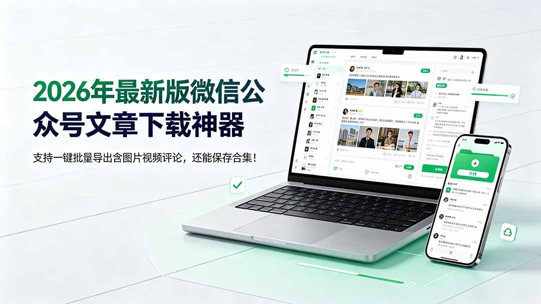 （19486期）2026年最新版微信公众号文章下载神器，支持一键批量导出含图片视频评论，还能保存合集！-千寻创业网