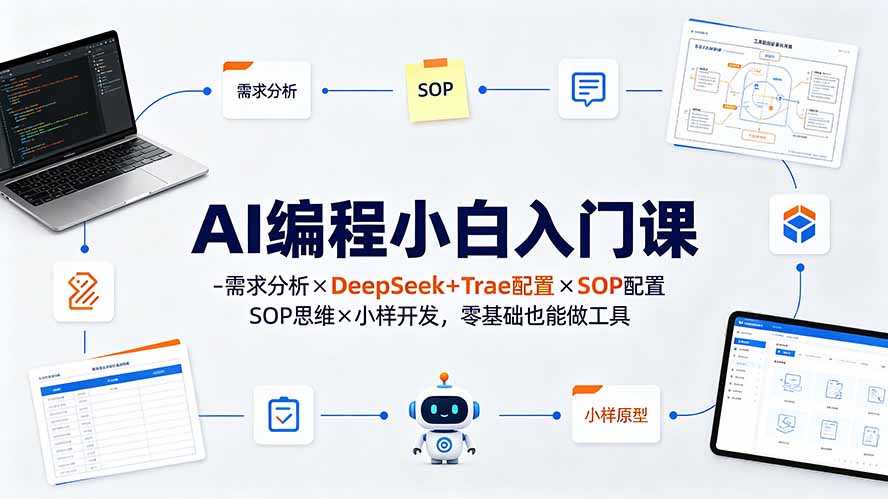 (19539期)AI编程小白入门课-需求分析×DeepSeek+Trae配置×SOP思维×小样开发,零基础也能做工具-千寻创业网