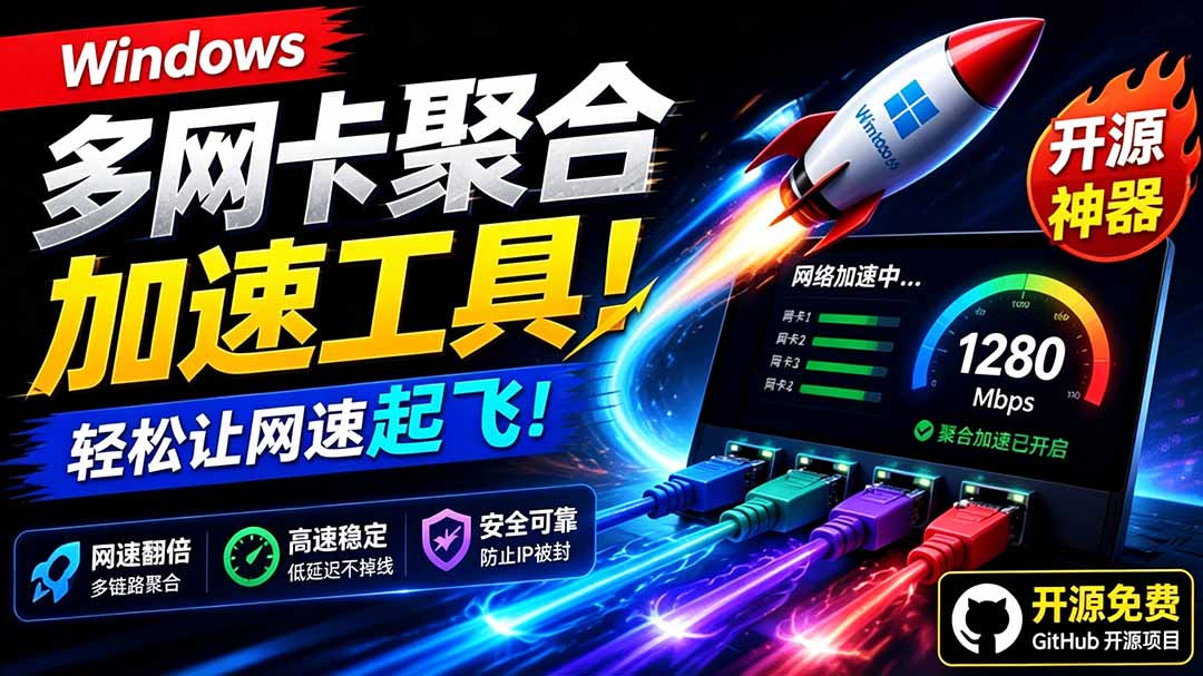 （19375期）Github开源黑科技！多网卡网速聚合加速工具，一键让你的电脑网速起飞，这感觉也太爽了HypoMux-千寻创业网