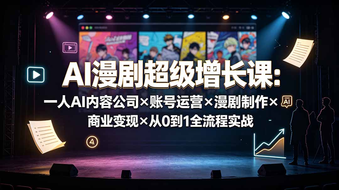 （19553期）AI漫剧超级增长课：一人AI内容公司×账号运营×漫剧制作×商业变现×从0到1全流程实战-千寻创业网