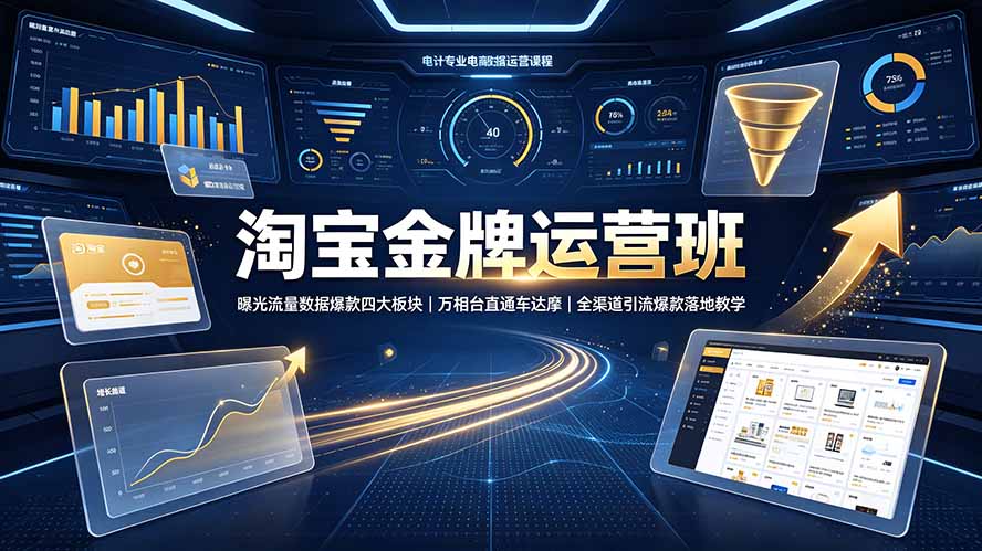 （19434期）淘宝金牌运营班-7月：曝光流量数据爆款四大板块｜万相台直通车达摩｜全渠道引流爆款落地教学-千寻创业网
