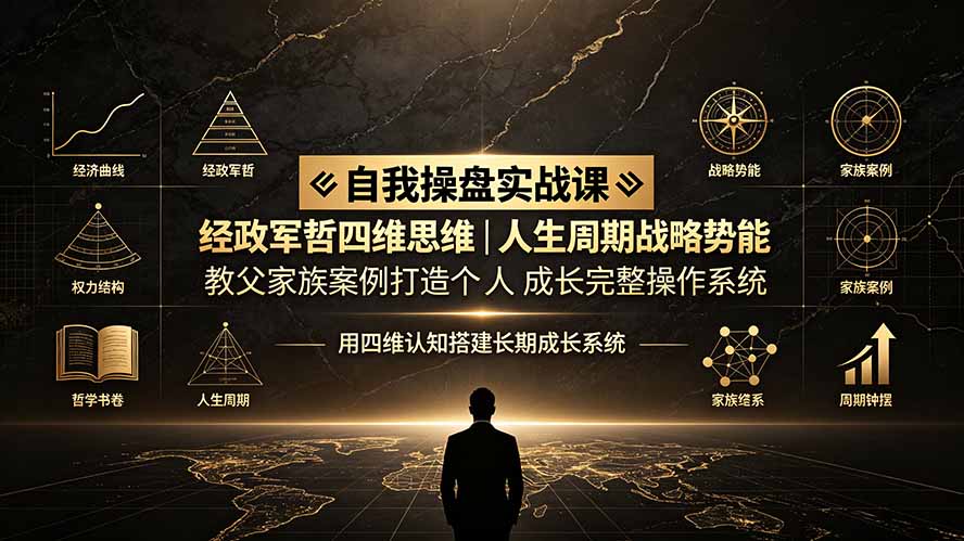 （19398期）自我操盘实战课：经政军哲四维思维｜人生周期战略势能｜教父家族案例打造个人成长完整操作系统-千寻创业网