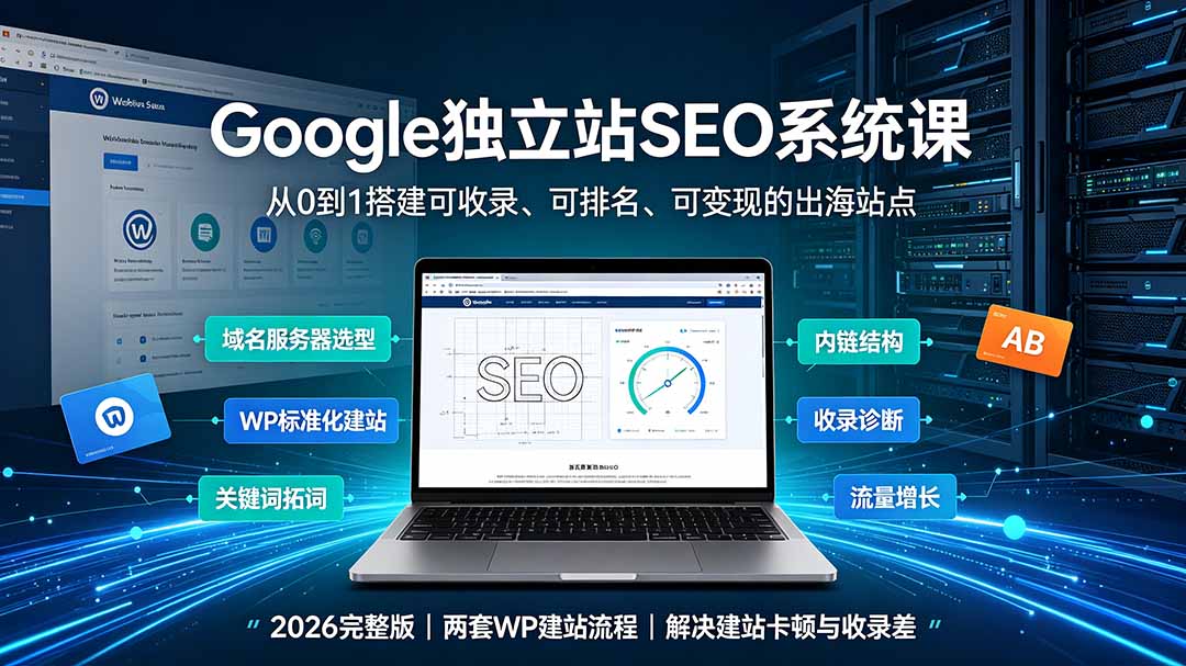 （19426期）Google独立站SEO-7月系统课：出海基建×WordPress建站×AI内容生产×站内外优化×Search Console×AdSense变现-千寻创业网