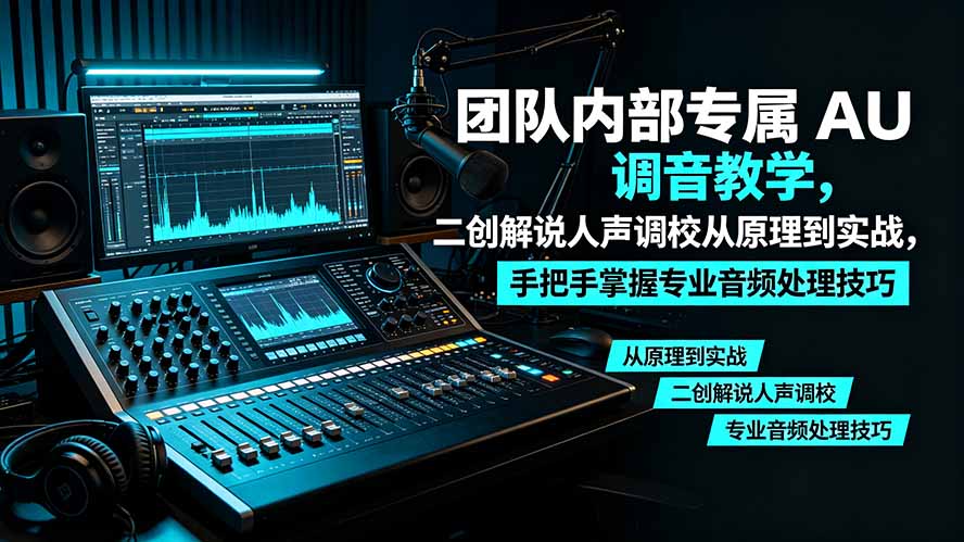 （19517期）某大佬团队内部专属 AU 调音教学，二创解说人声调校从原理到实战，手把手掌握专业音频处理技巧-千寻创业网