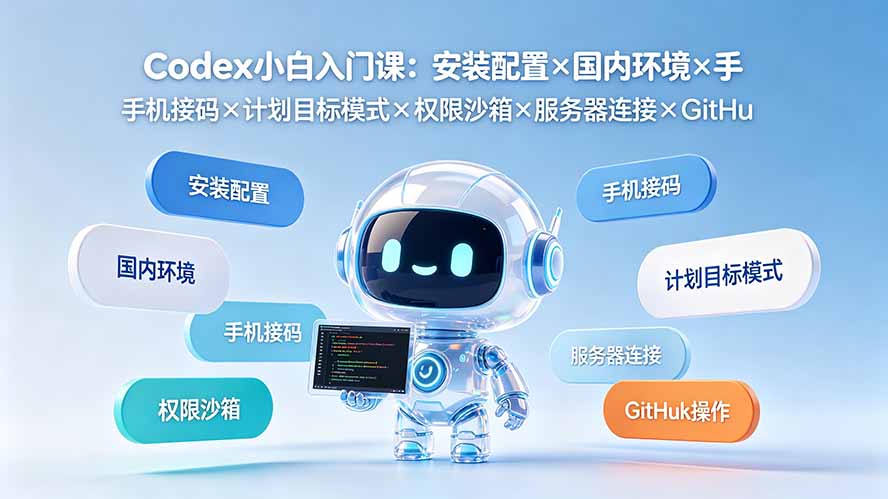 （19402期）Codex小白入门课：安装配置×国内环境×手机接码×计划目标模式×权限沙箱×服务器连接×GitHub操作-千寻创业网