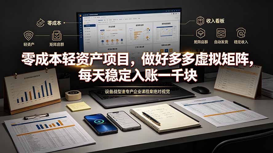 （19522期）零成本轻资产项目，做好多多虚拟矩阵，每天稳定入账一千块-千寻创业网