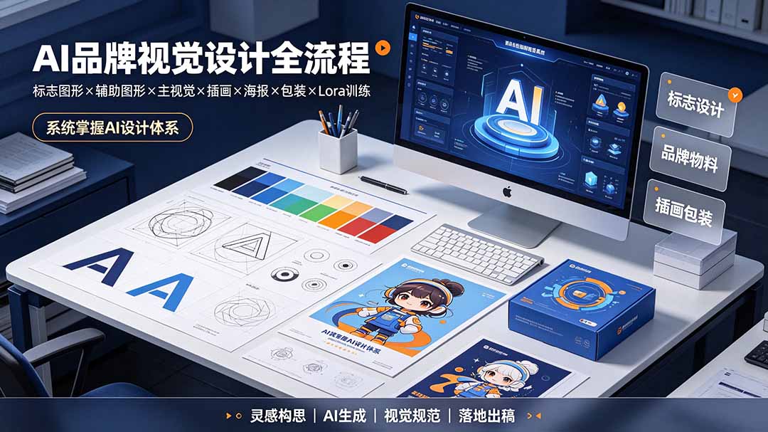 （19372期）AI品牌视觉设计全流程：标志图形×辅助图形×主视觉×插画×海报×包装×Lora训练，系统掌握AI设计体系-千寻创业网