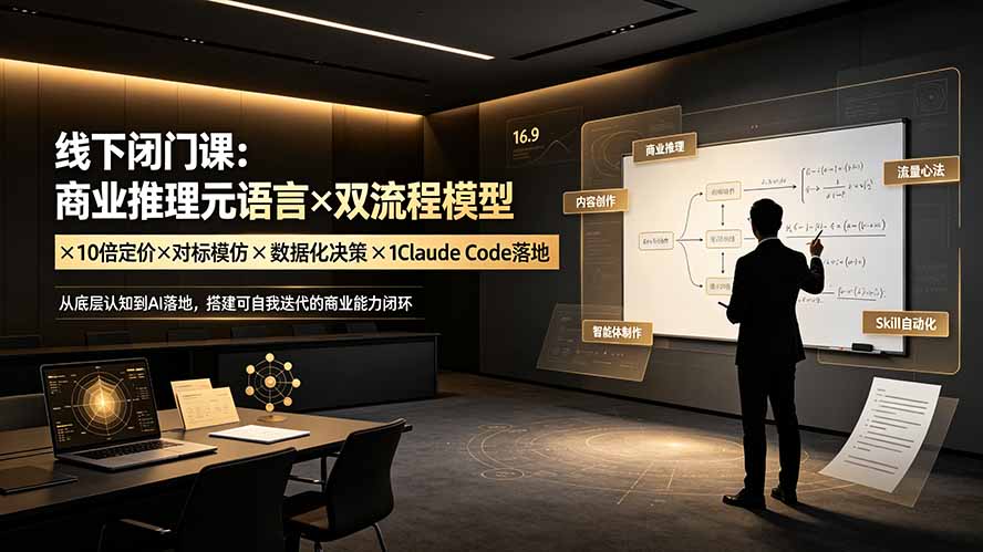 （19381期）线下闭门课：商业推理元语言×双流程模型×10倍定价×对标模仿×数据化决策×Claude Code落地，击穿认知盲区-千寻创业网