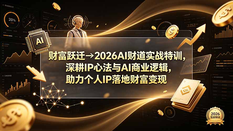 （19547期）财富跃迁→2026AI财道实战特训，深耕IP心法与AI商业逻辑，助力个人IP落地财富变现-千寻创业网