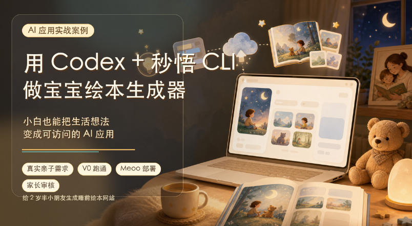 (19415期)AI应用实战案例,用Codex+秒悟CLl做宝宝绘本生成器,小白也能把生活想法变成可访问的AI应用-千寻创业网
