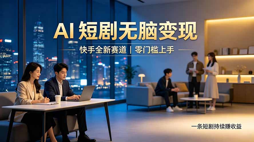 （19577期）别乱找副业了，快手 AI 短剧零门槛长久被动增收-千寻创业网