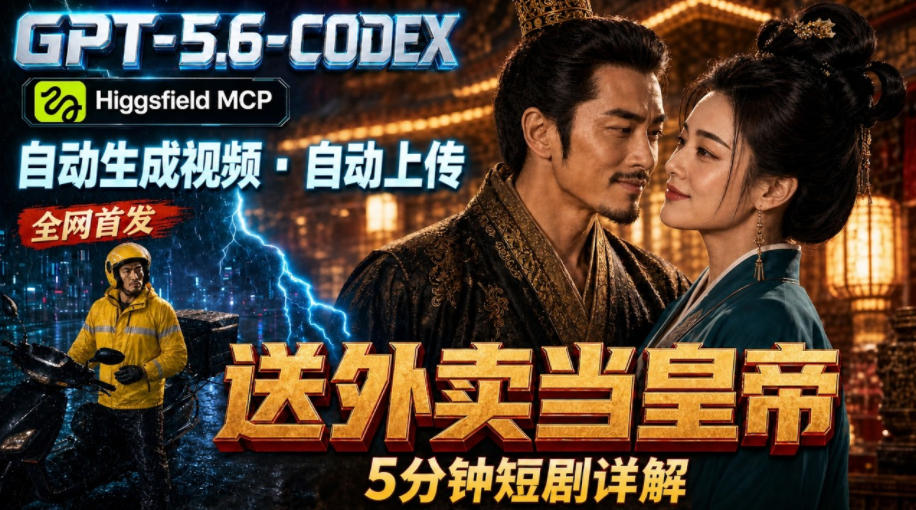 GPT-5.6 Codex+Higgsfield MCP：一条指令生成5分钟短剧并自动上传YouTube（油管）-千寻创业网
