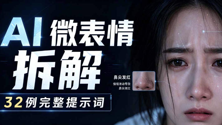 AI微表情拆解提示词合集，精准调控AI角色表情，可直接复用，0基础也能调出影视级表情变化-千寻创业网