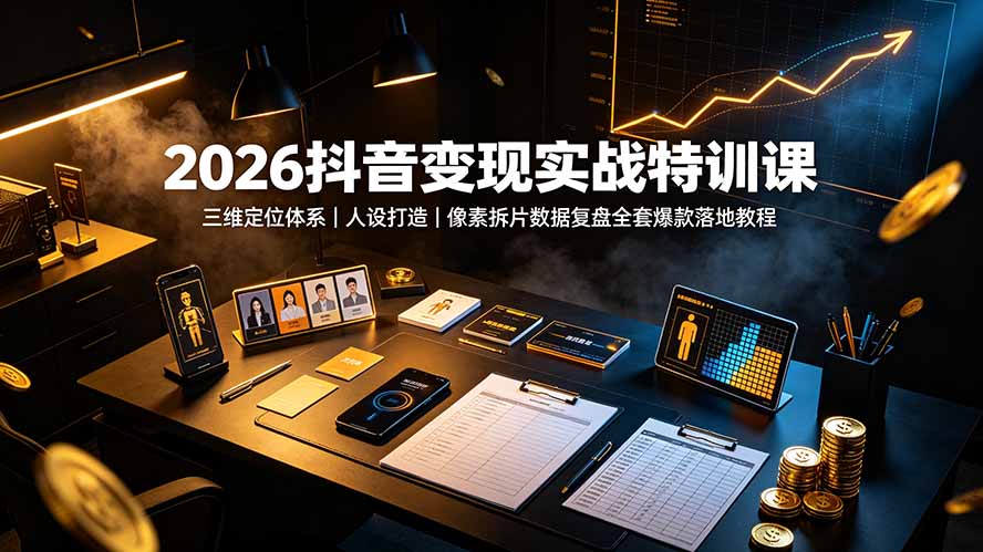 (19419期)2026抖音变现实战特训课:三维定位体系|人设打造|像素拆片数据复盘全套爆款落地教程-千寻创业网
