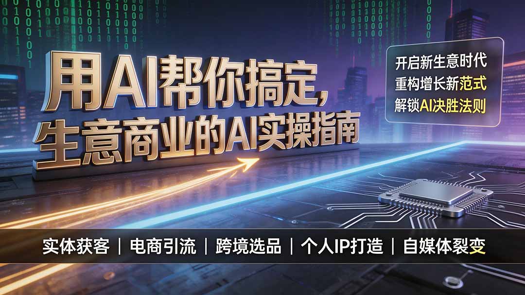 （19608期）用AI帮你搞定，生意商业的AI实操指南，开启新生意时代，重构增长新范式，解锁AI时代决胜法则-千寻创业网