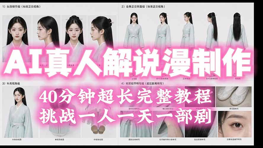 （19508期）2026AI真人解说漫剧制作40分钟超长完整教程：自动批量化制作，挑战一人一天一部剧！-千寻创业网