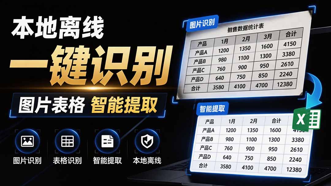 （19609期）体积仅70MB，图片一键智能提取表格工具来了！完全免费且离线使用，FastOCR智能表格识别软件V1.0-千寻创业网
