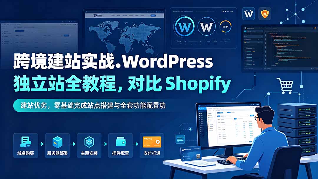 （19546期）跨境建站实战：WordPress 独立站全教程，对比 Shopify 建站优劣，零基础完成站点搭建与全套功能配置-千寻创业网