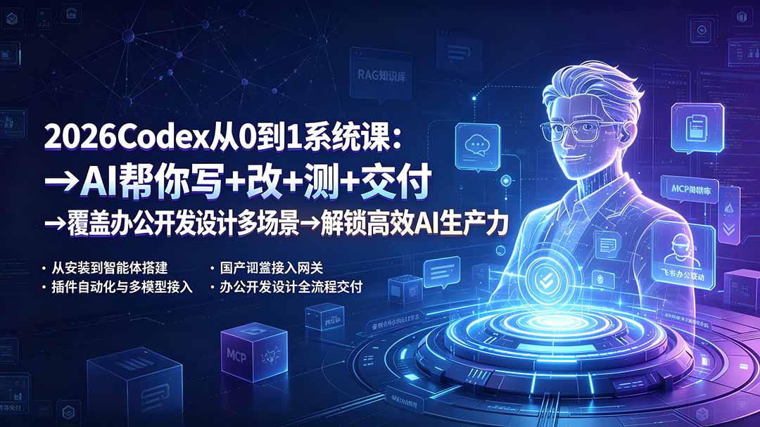 （19461期）2026Codex从0到1系统课：→AI帮你写+改+测+交付→覆盖办公开发设计多场景→解锁高效AI生产力-千寻创业网