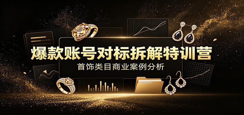 爆款账号对标拆解特训营：首饰类目商业案例分析，配套完整资料内容-千寻创业网