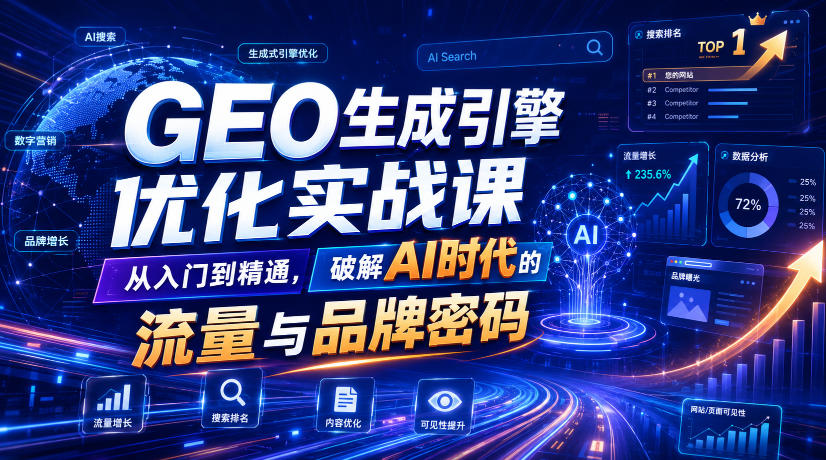 GEO生成引擎优化实战课，从入门到精通，破解AI时代的流量与品牌密码-千寻创业网