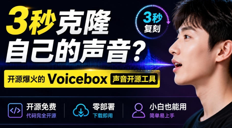 3秒克隆自己的声音？开源爆火的Voicebox声音开源工具，实测体验超好，零部署小白也能直接用-千寻创业网