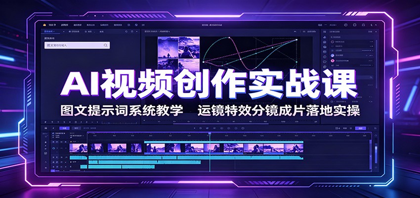 AI视频创作实战课：图文提示词系统教学，运镜特效分镜成片落地实操-千寻创业网