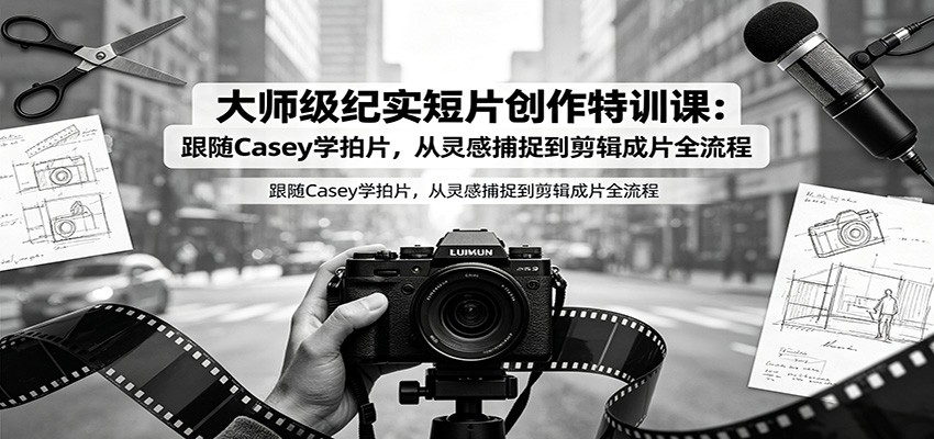 大师级纪实短片创作特训课：跟随Casey学拍片，从灵感捕捉到剪辑成片全流程-千寻创业网