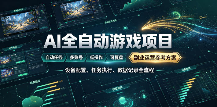 AI全自动游戏躺賺副业：日入几百，稳定运行三年的项目！【揭秘】-千寻创业网