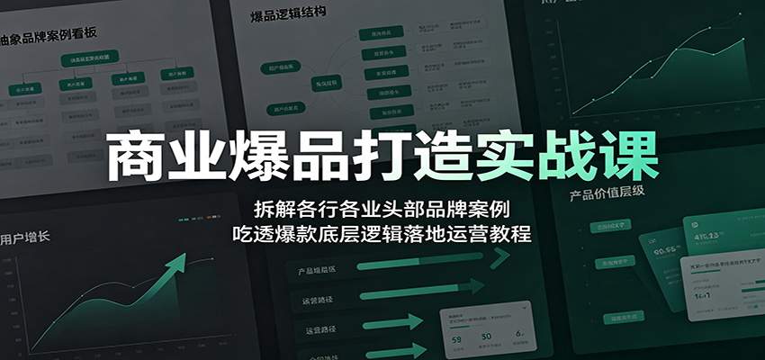 商业爆品打造实战课:拆解各行各业头部品牌案例,吃透爆款底层逻辑落地运营教程-千寻创业网