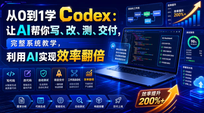 从0到1学Codex：让AI帮你写、改、测、交付，完整系统教学，利用AI实现效率翻倍-千寻创业网