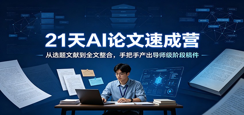 21天AI论文速成营：从选题文献到全文整合，手把手产出导师级阶段稿件-千寻创业网