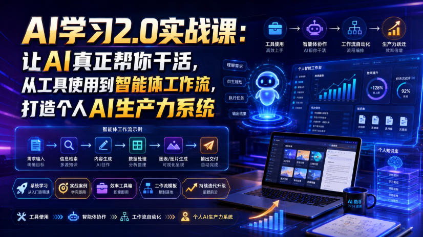 AI学习2.0实战课：让AI真正帮你干活，从工具使用到智能体工作流，打造个人AI生产力系统-千寻创业网