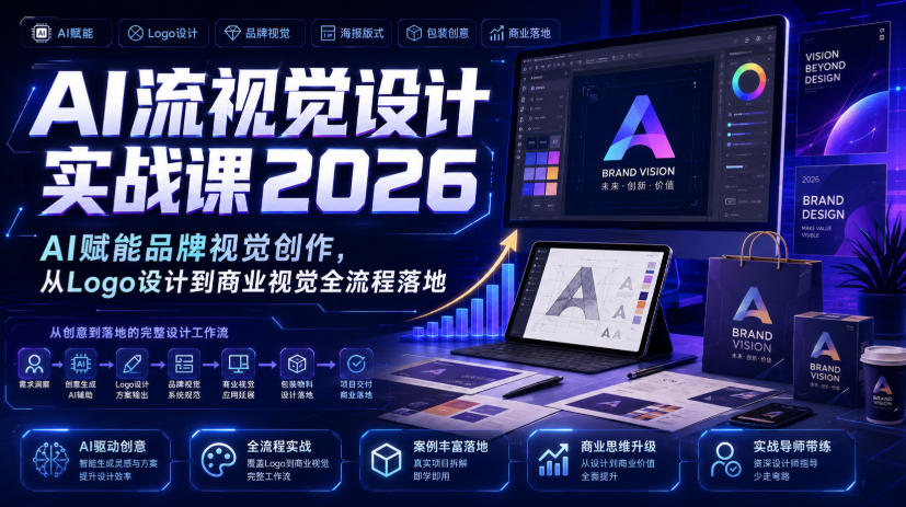 AI流视觉设计实战课2026：AI赋能品牌视觉创作，从Logo设计到商业视觉全流程落地-千寻创业网